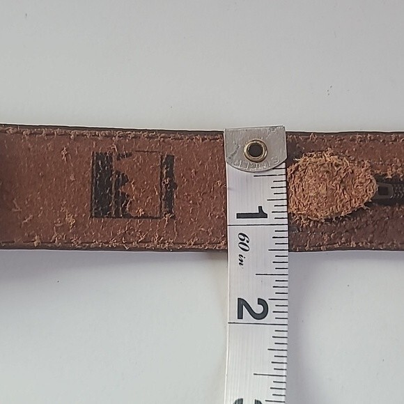 PATAGONIA Vintage leather belt with solid brass buckle Women's Size S - Picture 9 of 10